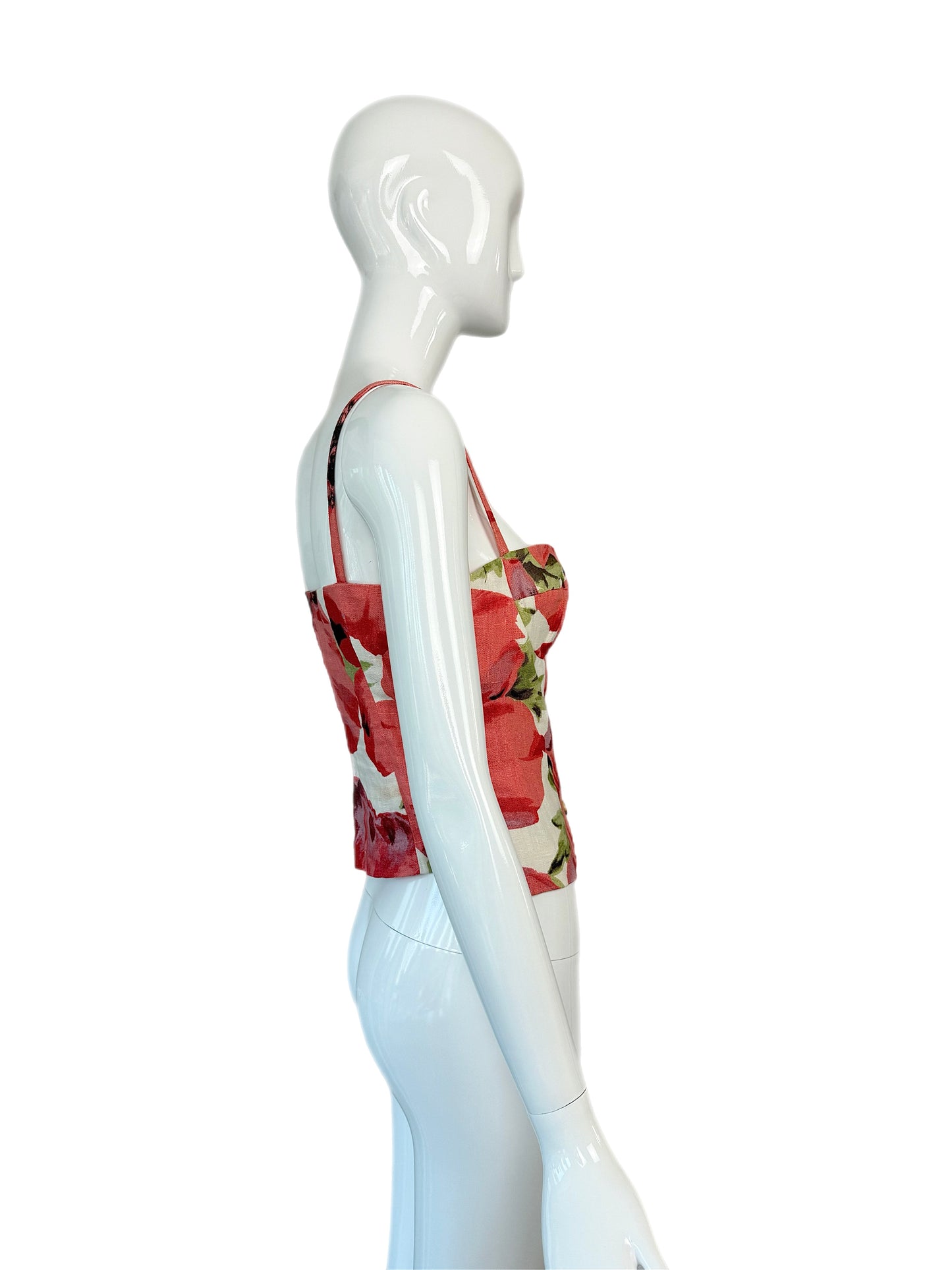 CELINE Vintage Floral Linen Bustier