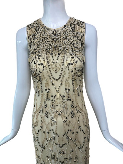 RALPH LAUREN Collection Purple Label 2015 Runway Heavily Encrusted Dress