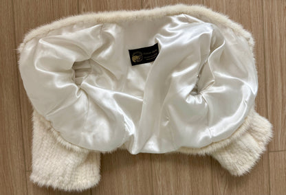 VINTAGE Ivory Beaver/Mink Fur Bolero (USA Purchase Only)