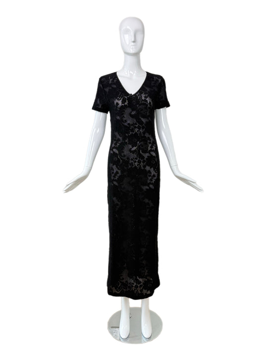 D&G DOLCE & GABBANA 90's Vintage Black Lace Long Dress