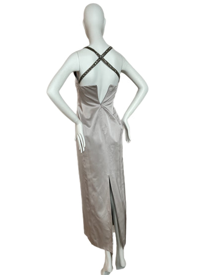 RICHARD TYLER COUTURE 90's Silk Embellished Evening Gown