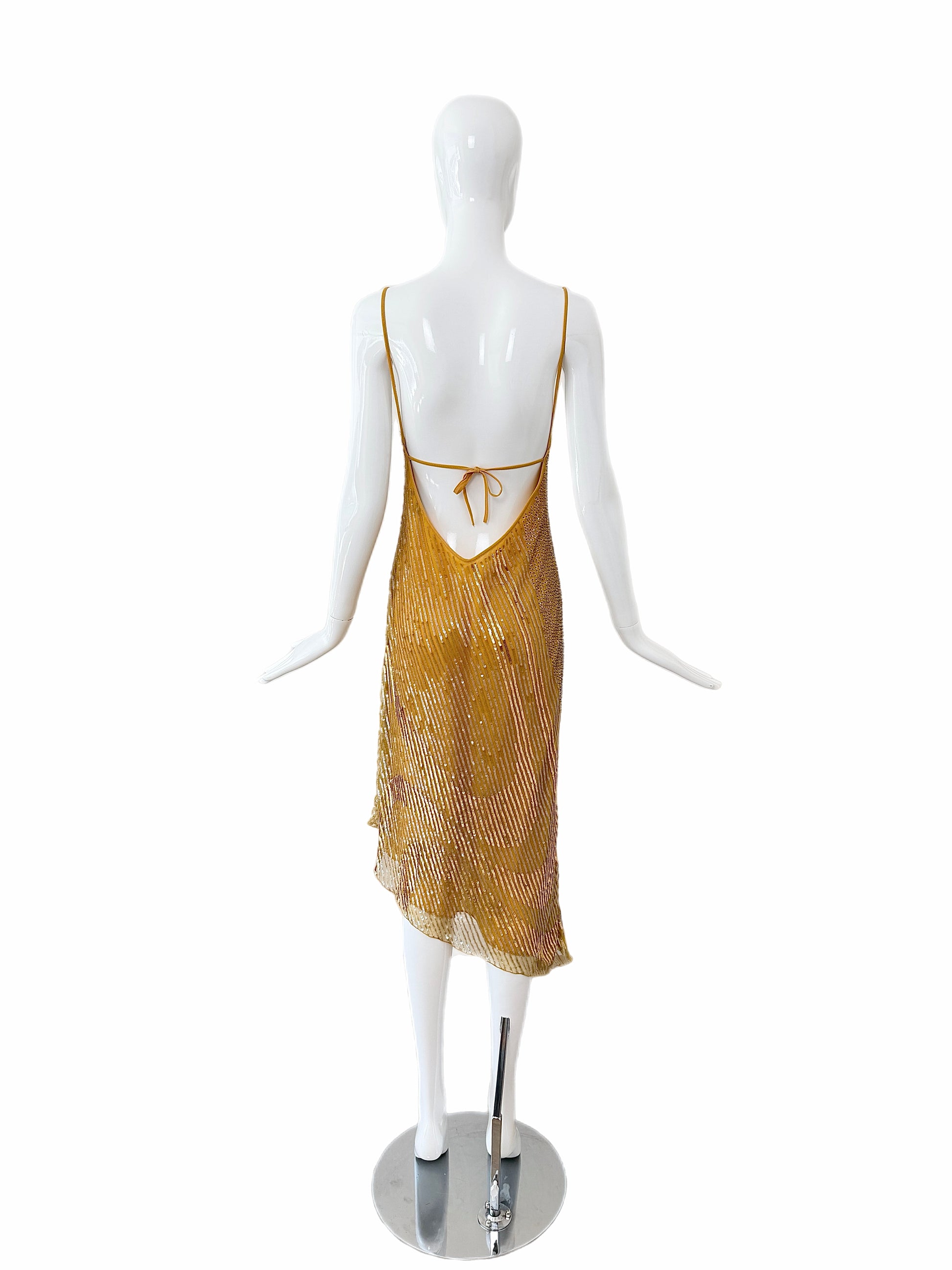 LA PERLA Vintage Marigold Embellished Slip Dress w. Sequin Shawl – Jellybean Vintage