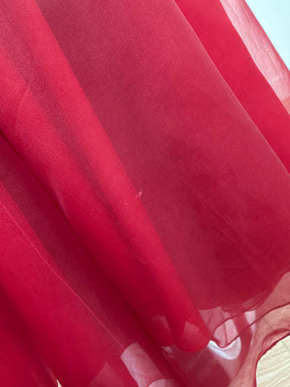 RICHARD TYLER Vintage Silk Red Strapless Ankle Length Dress