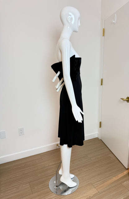 HERVE LEGER 90's Vintage Strapless Chenille Top Cocktail Dress