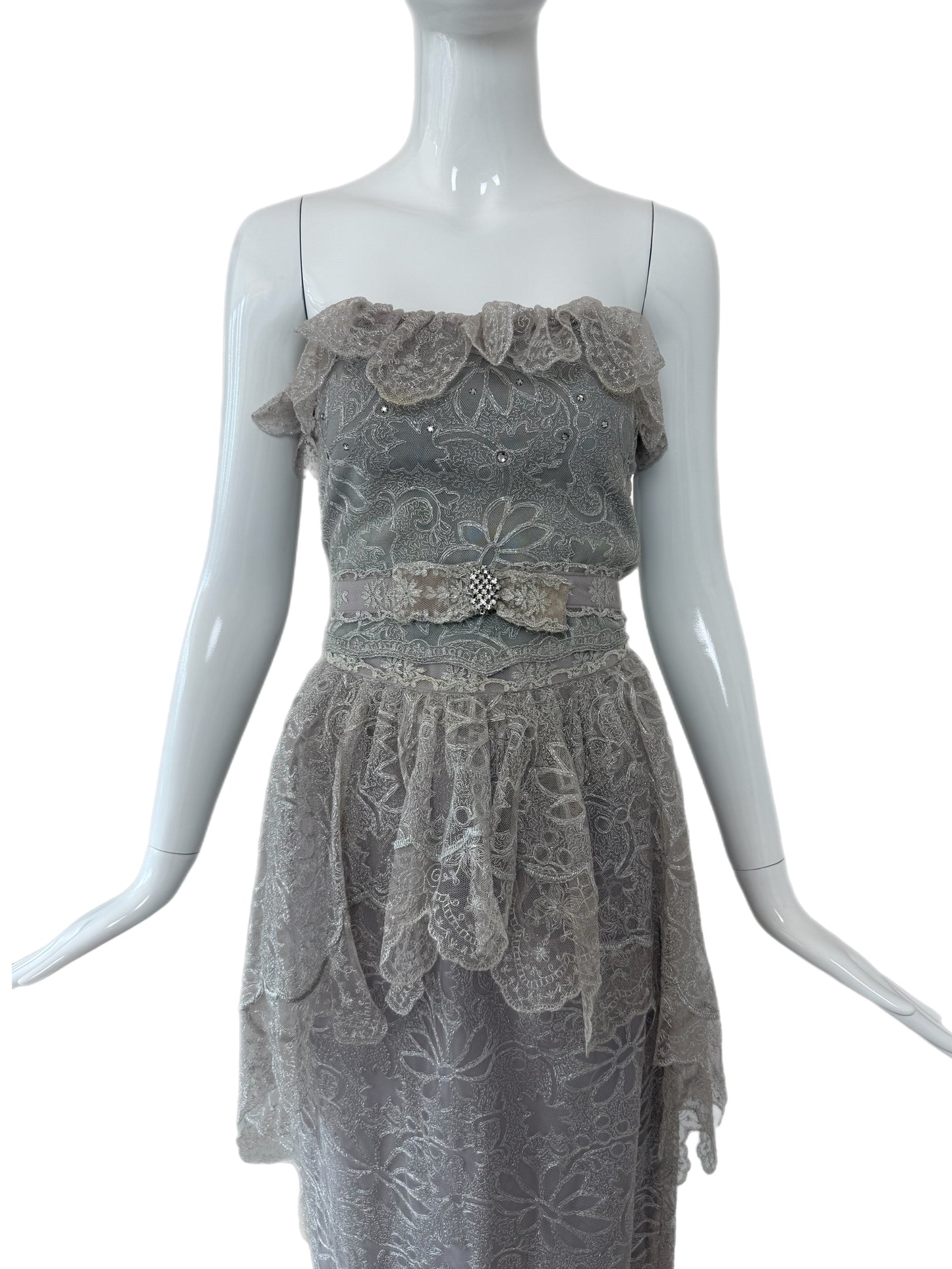 GIORGIO SANT'ANGELO 1983 Vintage Runway 4 Piece Lace Ensemble