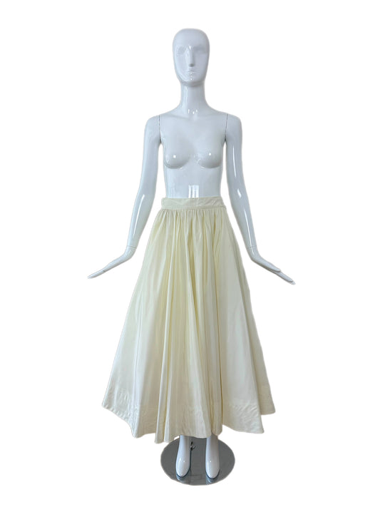 LES HABITUDES 90's Vintage Ivory Voluminous Long Skirt