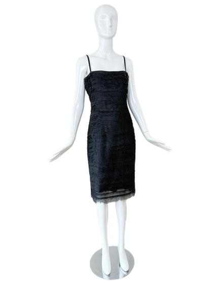 HERVE LEGER 90's Black Textured Cocktail Dress