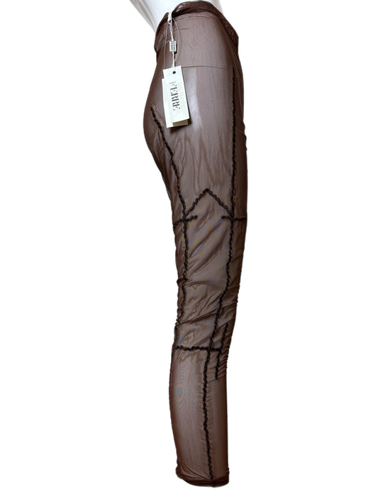 GIANFRANCO FERRE 1993 Brown Sheer High Waisted Leggings