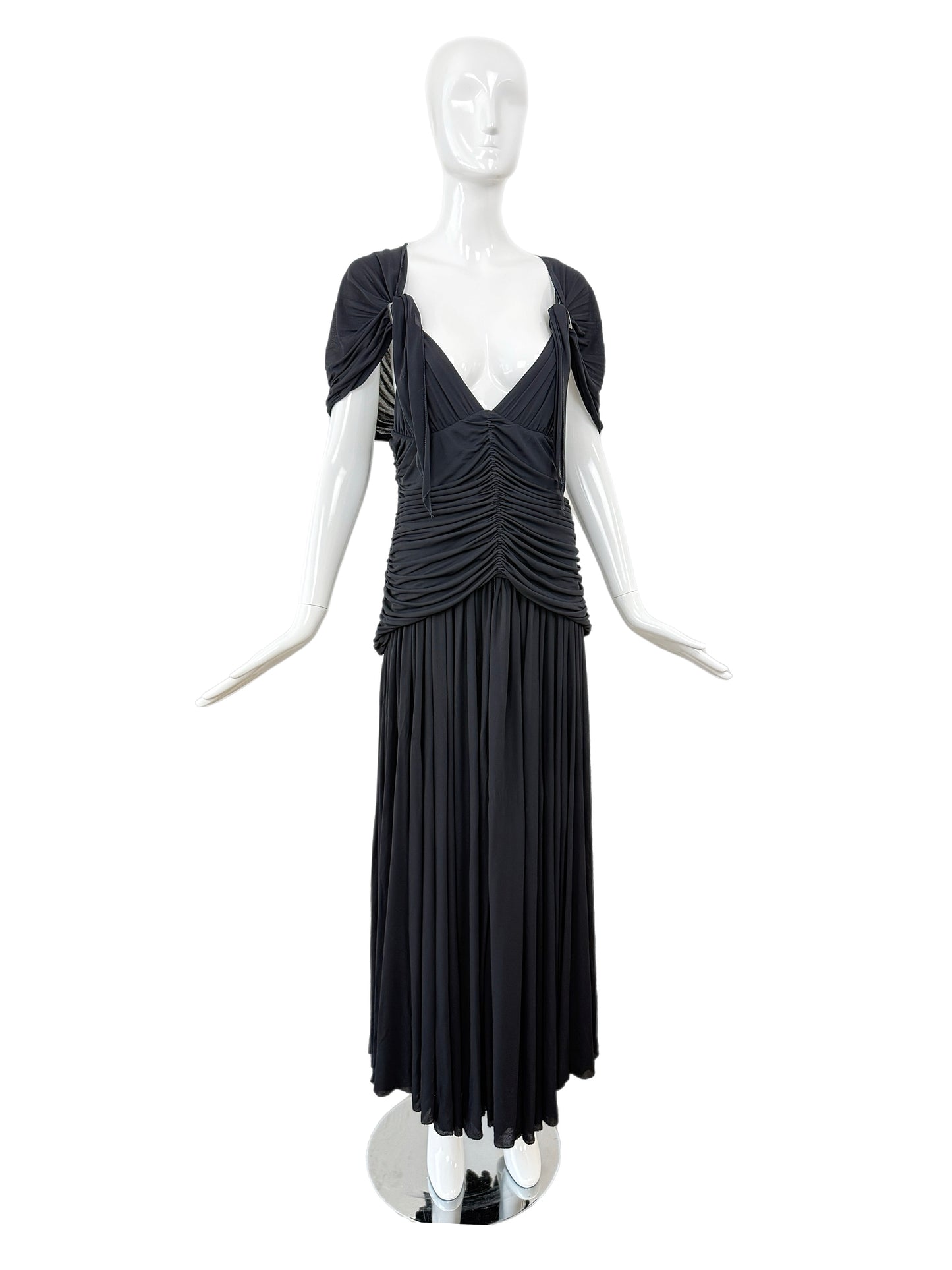 JEAN PAUL GAULTIER Vintage Black Ruched Evening Gown