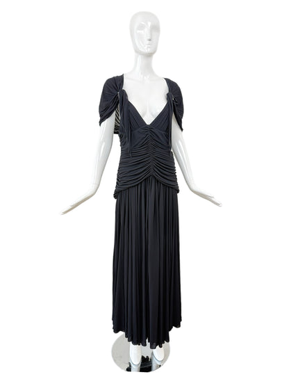 JEAN PAUL GAULTIER Vintage Black Ruched Evening Gown