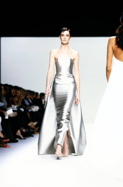 RANDOLPH DUKE 2000 Vintage Runway Silver Ball Gown