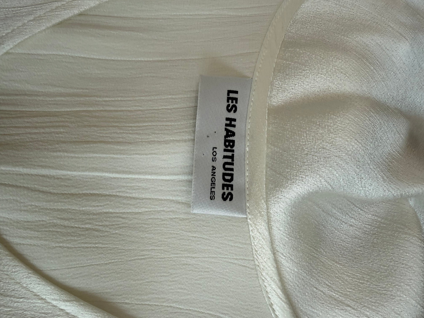 LES HABITUDES 90's Vintage Ivory Crinkle Effect Gown