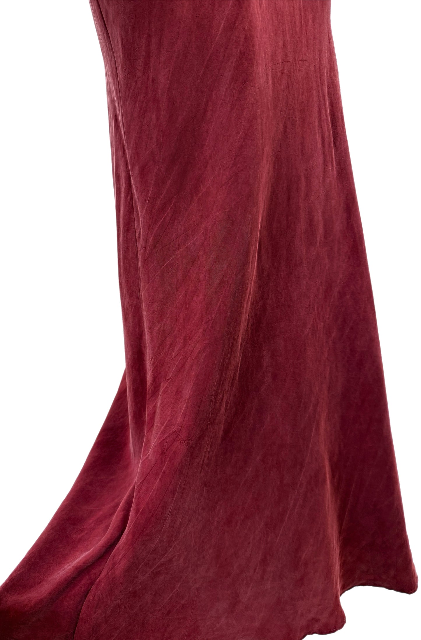 LES HABITUDES 90's Vintage Dusty Burgundy Floral Neckline Slip Gown