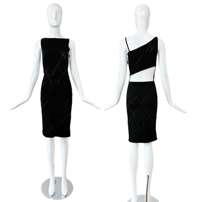 RICHARD TYLER 90's/00 Vintage Beaded Cut Out Dress