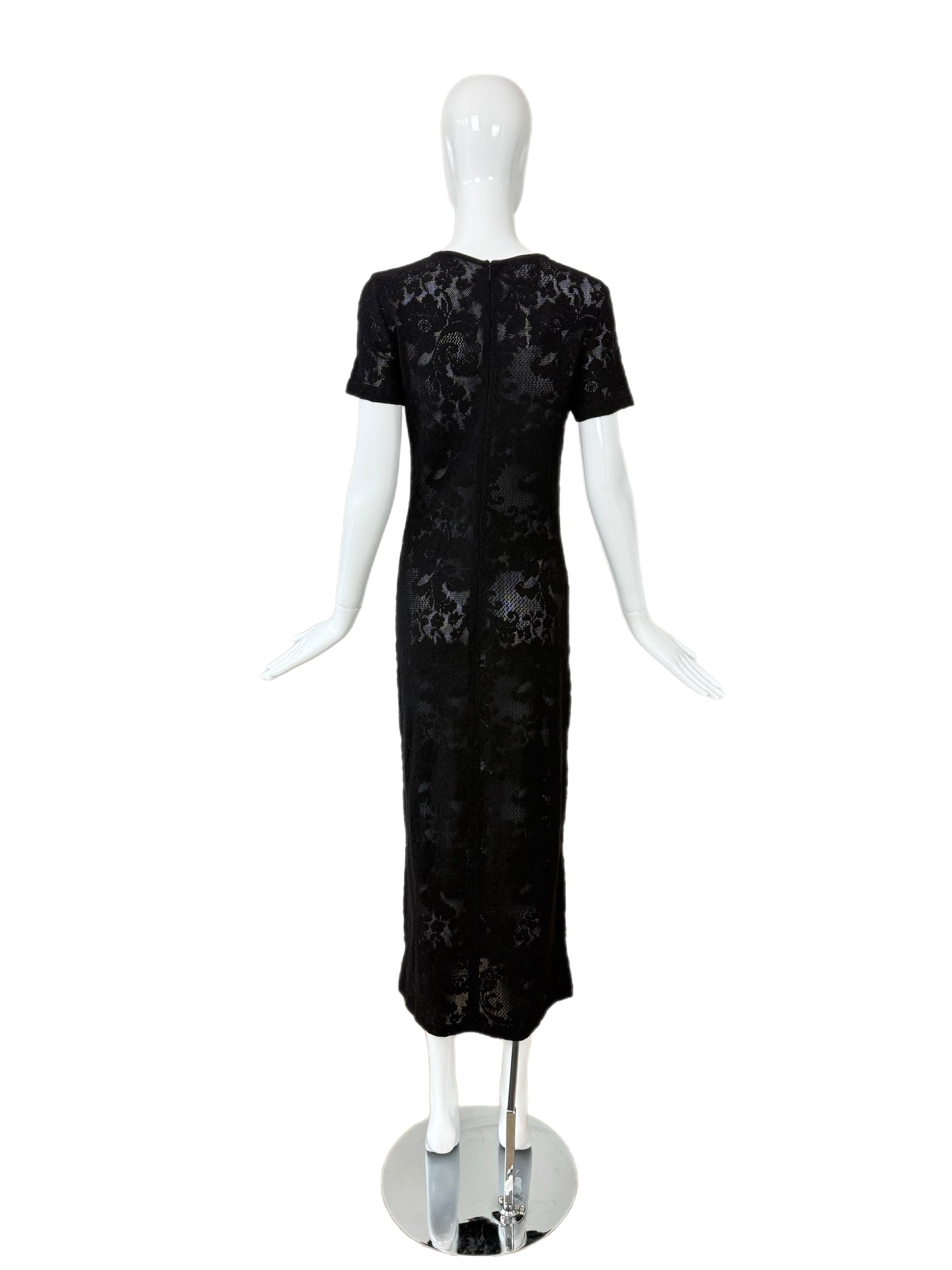 D&G DOLCE & GABBANA 90's Vintage Black Lace Long Dress
