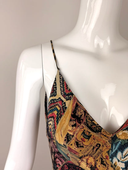 ROBERTO CAVALLI 2002 Vintage Silk Patchwork Evening Gown