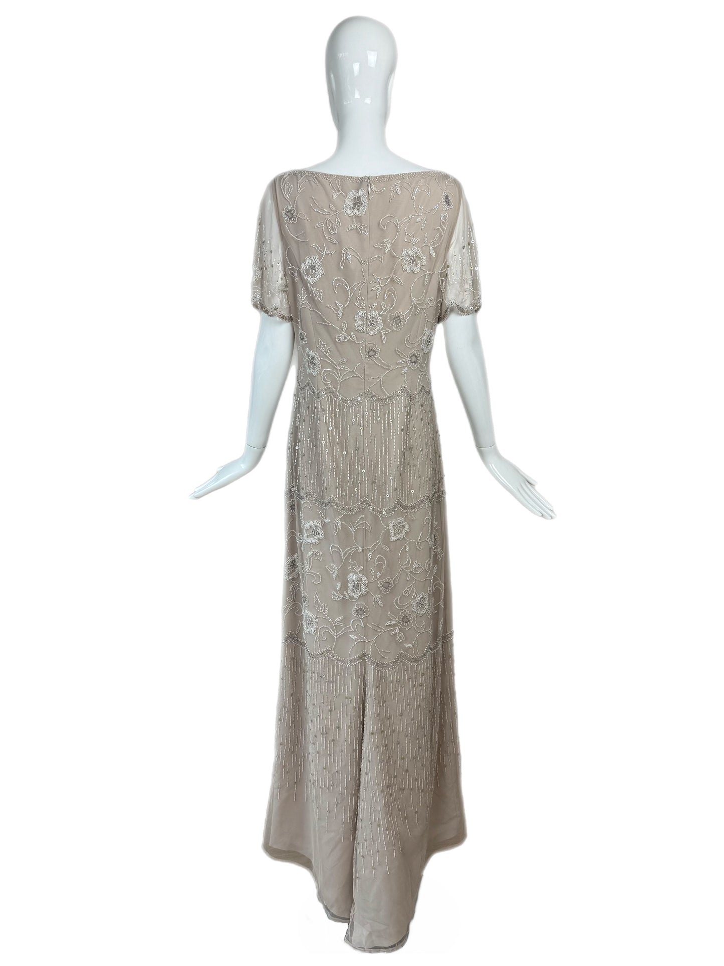 BOB MACKIE Vintage Taupe Beaded Bridal Gown