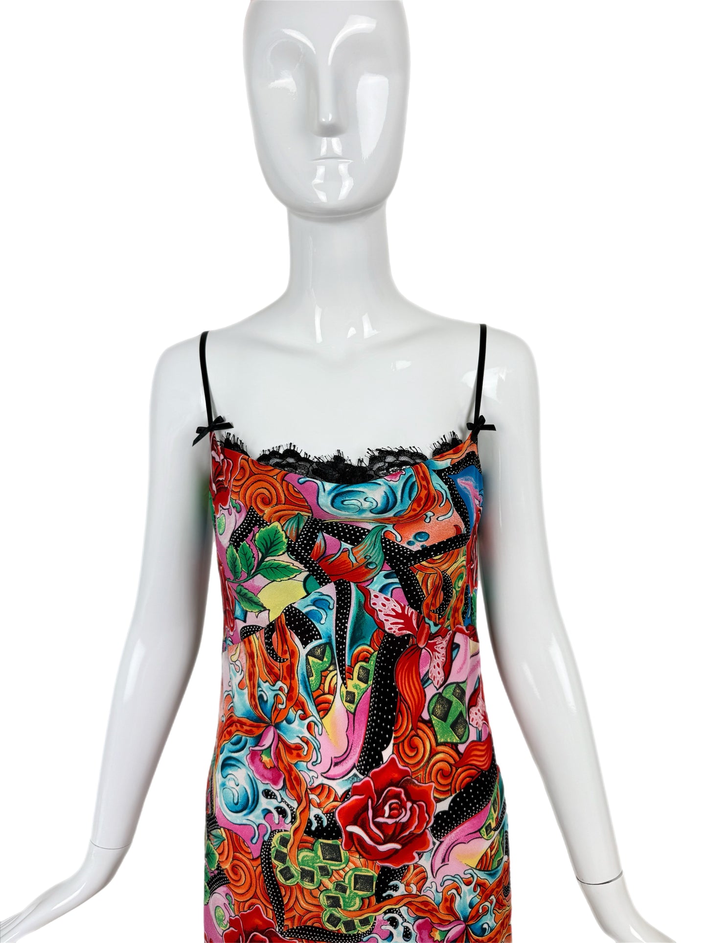 ESCADA Y2K Vintage Silk Colorful Slip Dress