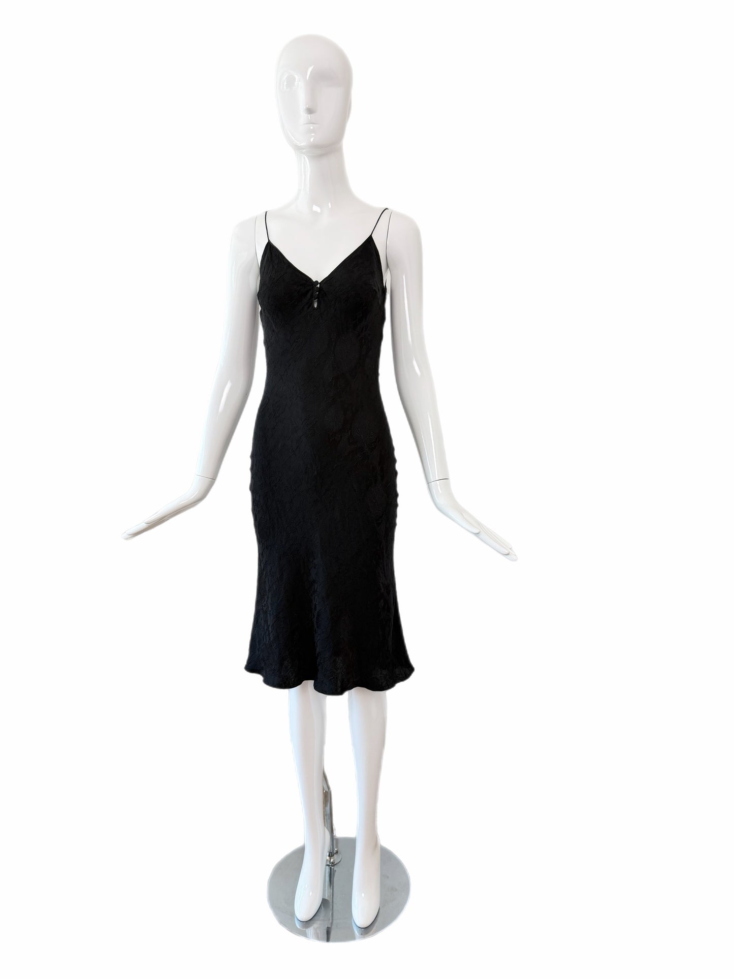 JOHN GALLIANO 1999 Vintage Silk Floral Brocade Little Black Dress