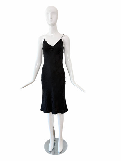 JOHN GALLIANO 1999 Vintage Silk Floral Brocade Little Black Dress