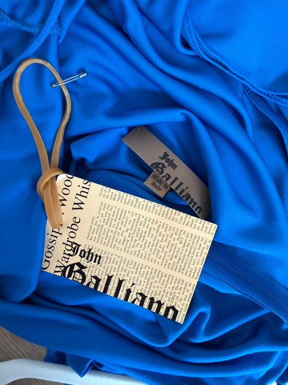 JOHN GALLIANO 2009 Vintage Royal Blue Gown w. Attached Sash