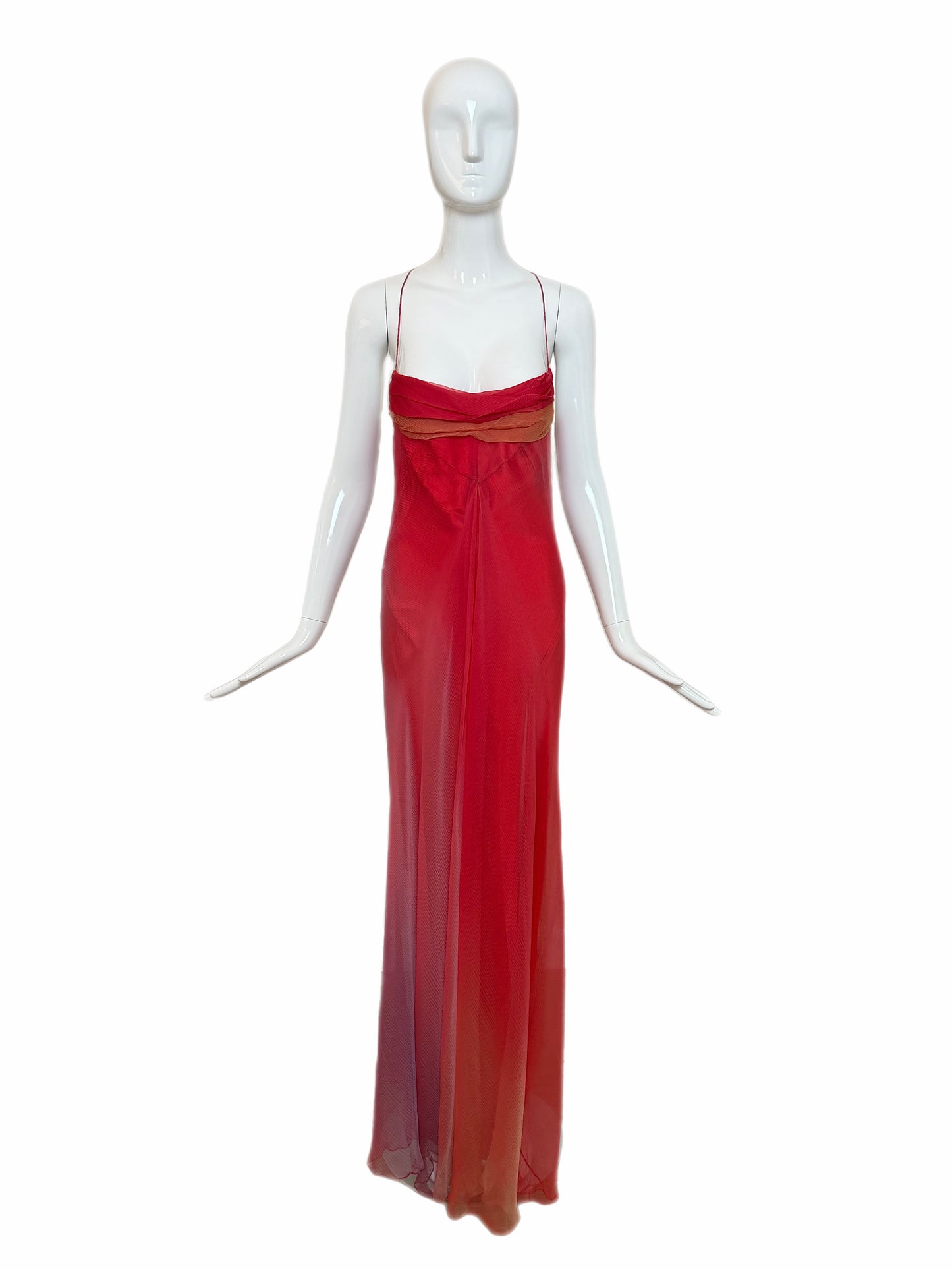 ROBERT DANES 90's Vintage 1:1 Custom Ombre Silk Chiffon Gown