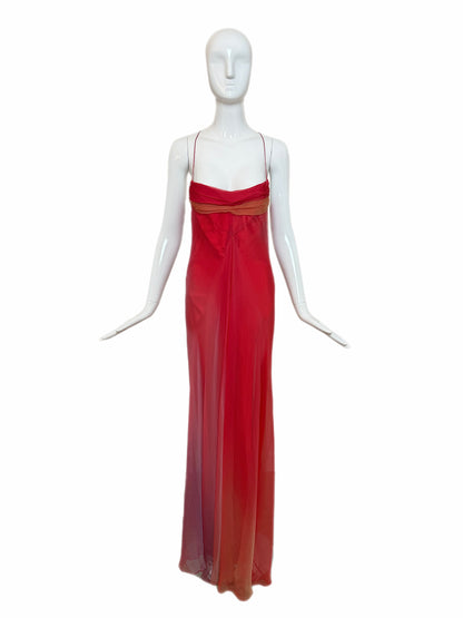 ROBERT DANES 90's Vintage 1:1 Custom Ombre Silk Chiffon Gown