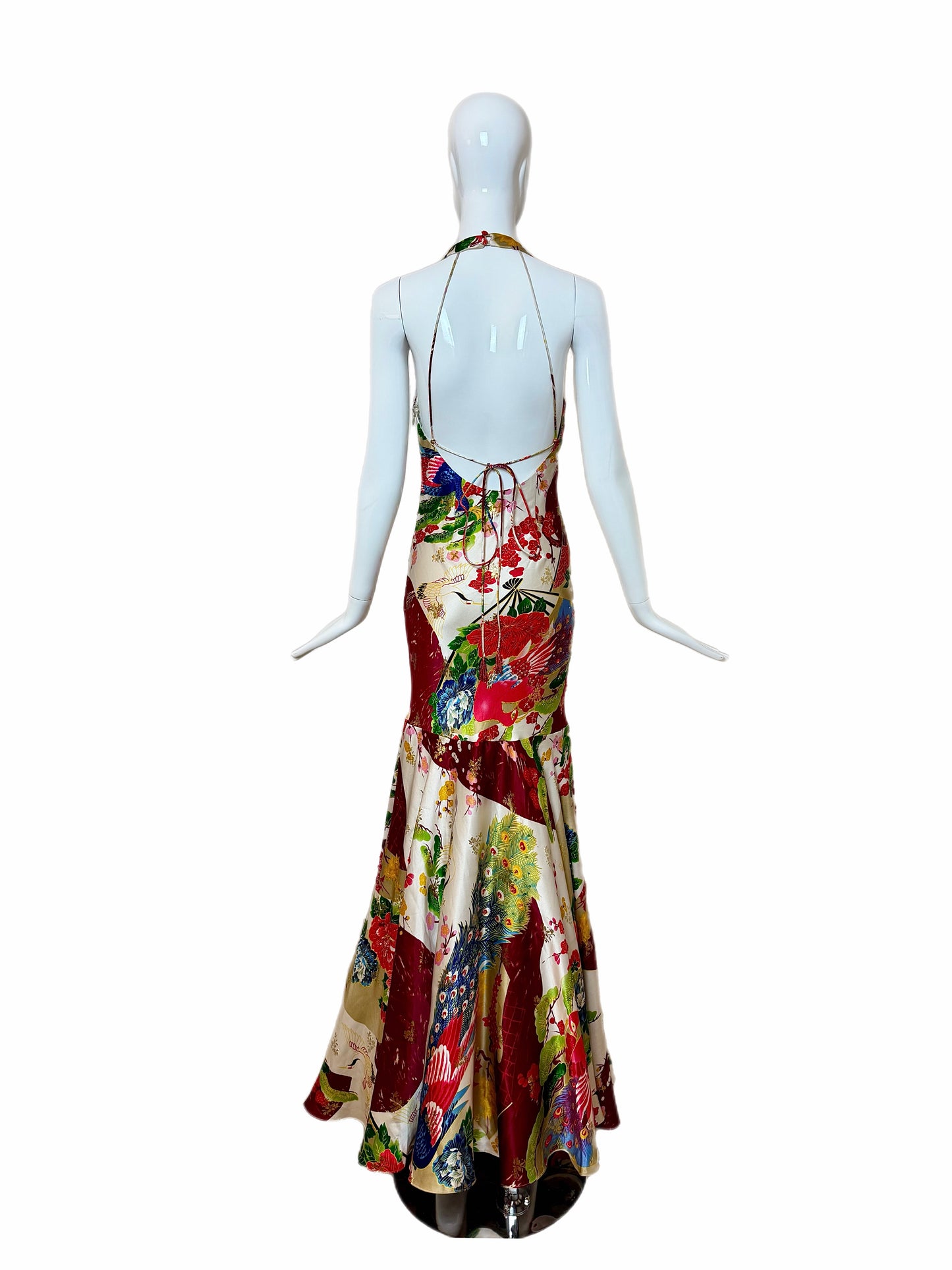 SUE WONG 2005 Vintage Runway Silk Beaded Gown w. Shawl