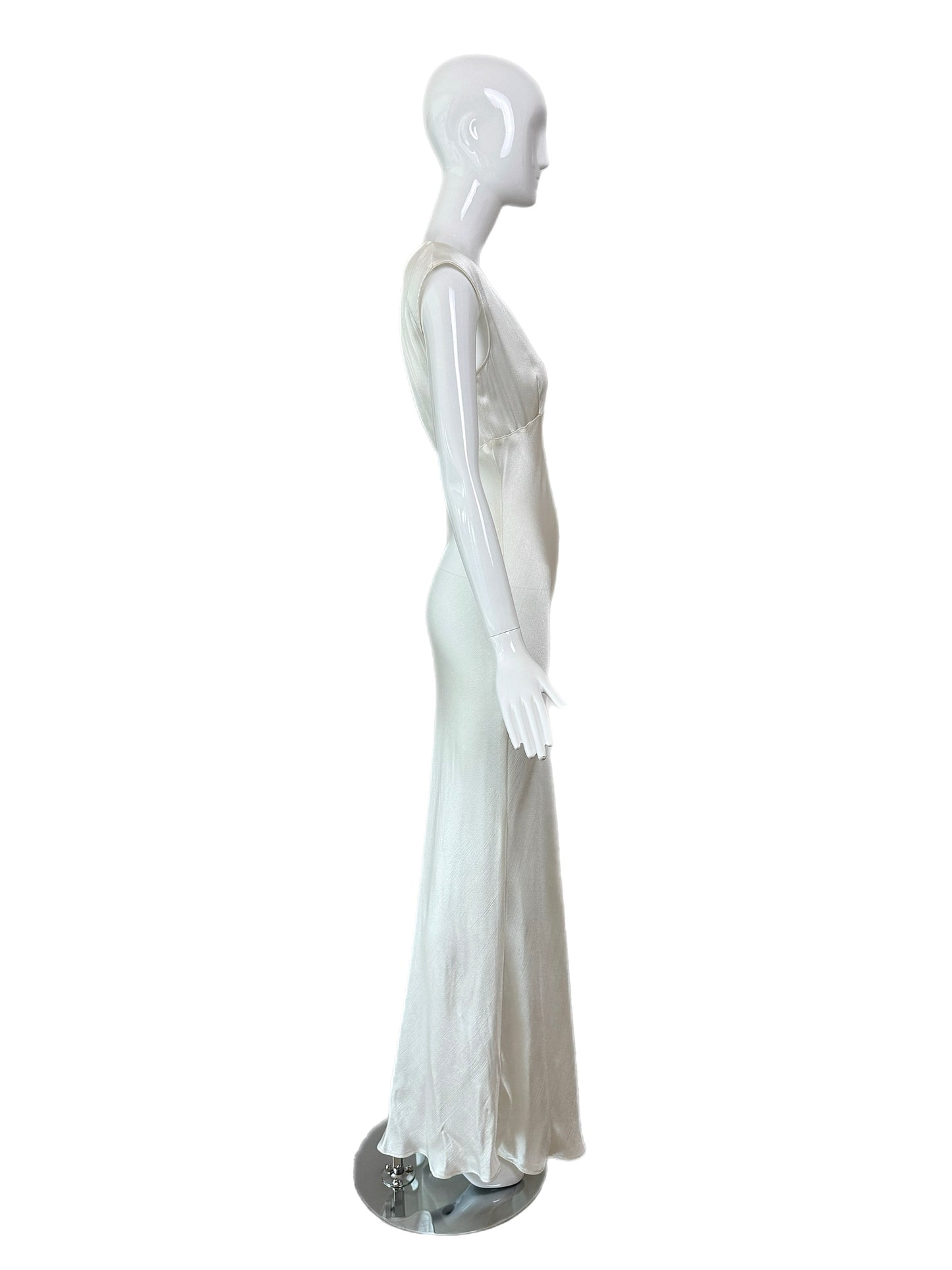LES HABITUDES 90's Vintage Ivory Crinkle Effect Gown