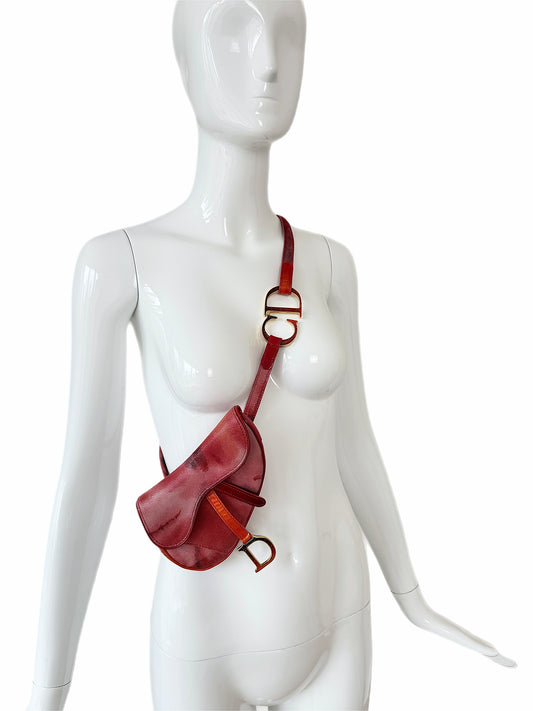 DIOR by JOHN GALLIANO 2001 Vintage Ombre Mini Crossbody Saddle Bag