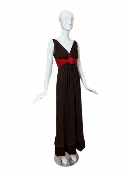 OSCAR DE LA RENTA 2006 Vintage Brown Silk Evening Gown
