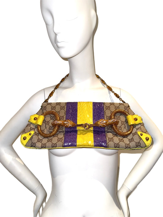 GUCCI by TOM FORD 2004 XL Vintage Runway Ad Campaign Horsebit Chain Bag