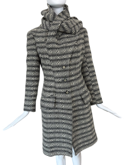 JOHN GALLIANO 1999 Vintage Wool Coat w. Oversized Scarf