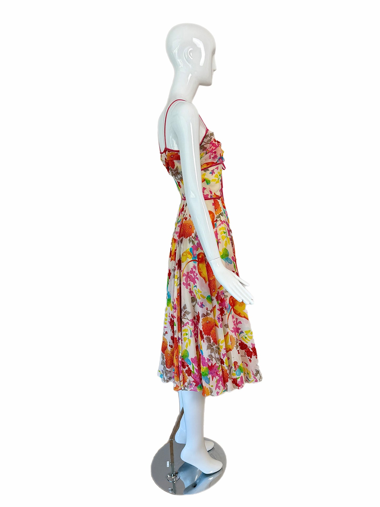 DIOR by JOHN GALLIANO 2006 Vintage Silk Floral Midi Dress