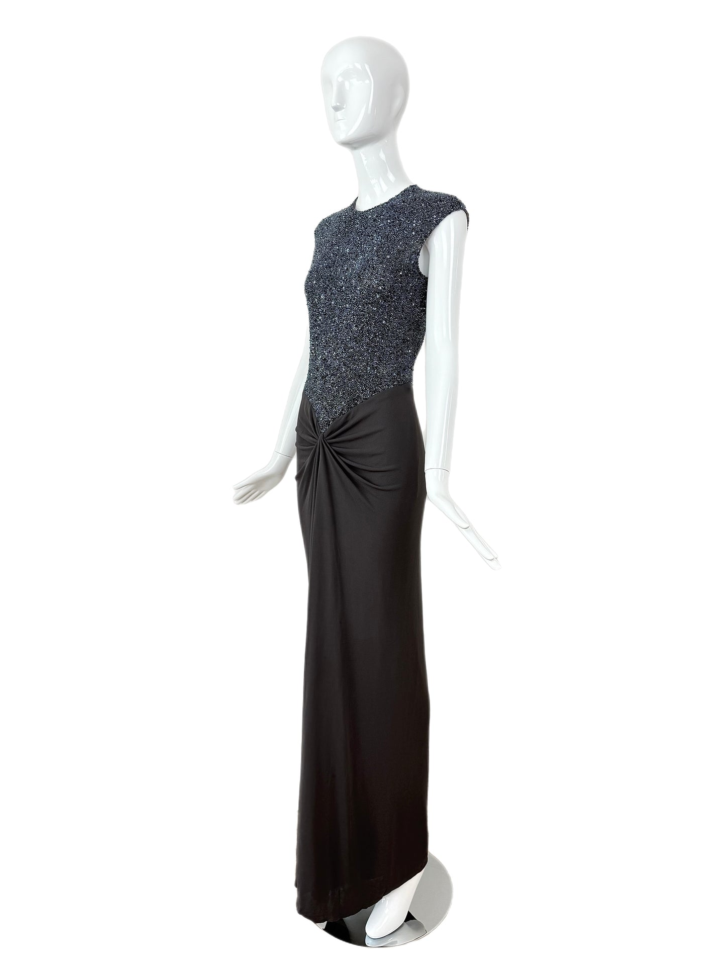 RANDOLPH DUKE 2000 Vintage Runway Beaded Evening Gown