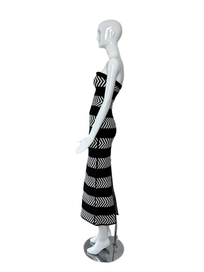 Strapless 90s vintage Herve Leger runway gown for sale