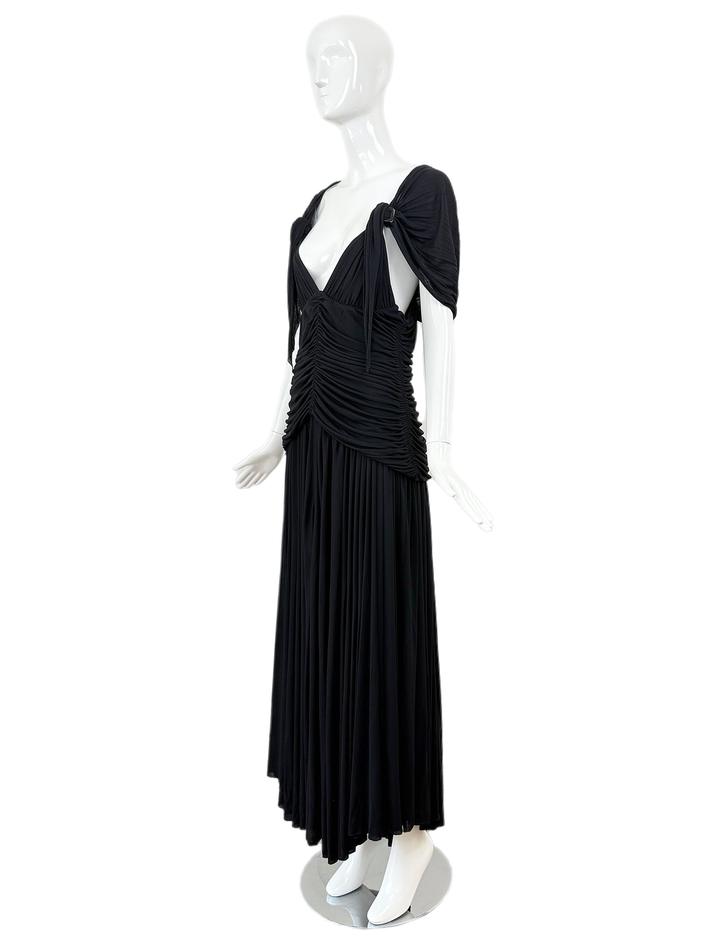 JEAN PAUL GAULTIER Vintage Black Ruched Evening Gown