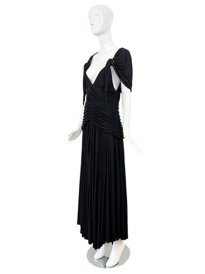 JEAN PAUL GAULTIER Vintage Black Ruched Evening Gown