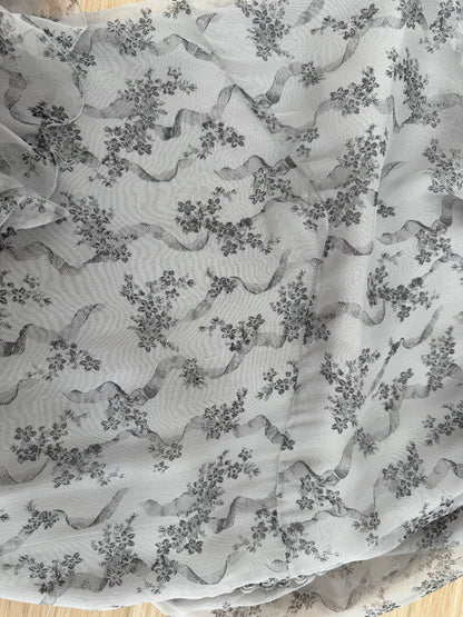 DIOR by JOHN GALLIANO 2010 Vintage Runway Silk Grey Ruffle Dress