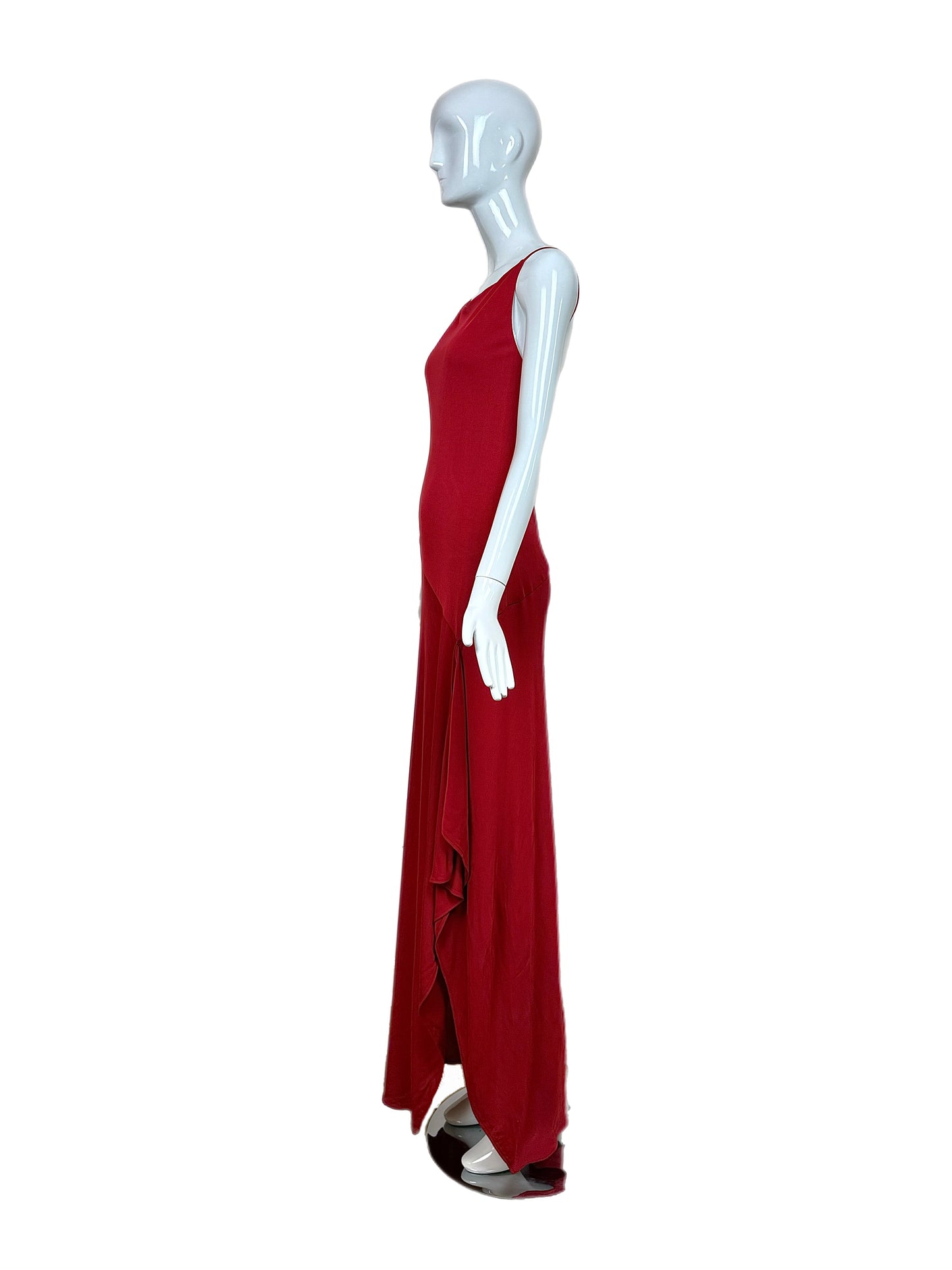 YIGAL AZROUEL Vintage Red Backless Evening Gown