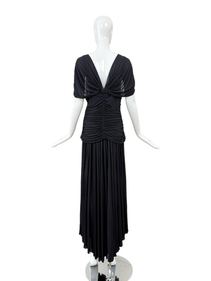 JEAN PAUL GAULTIER Vintage Black Ruched Evening Gown