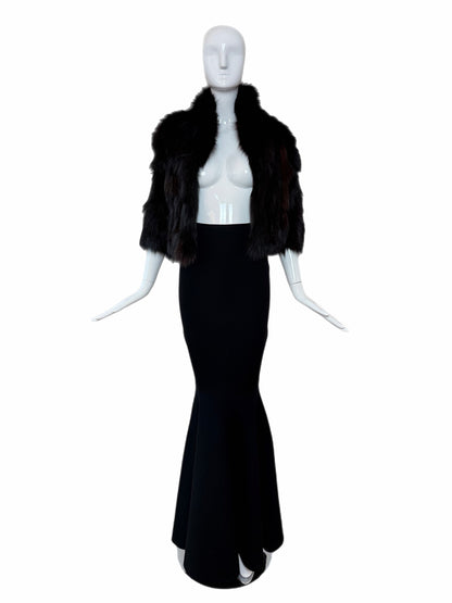 NINA RICCI 2023 Runway Black Wool Trumpet Maxi Skirt