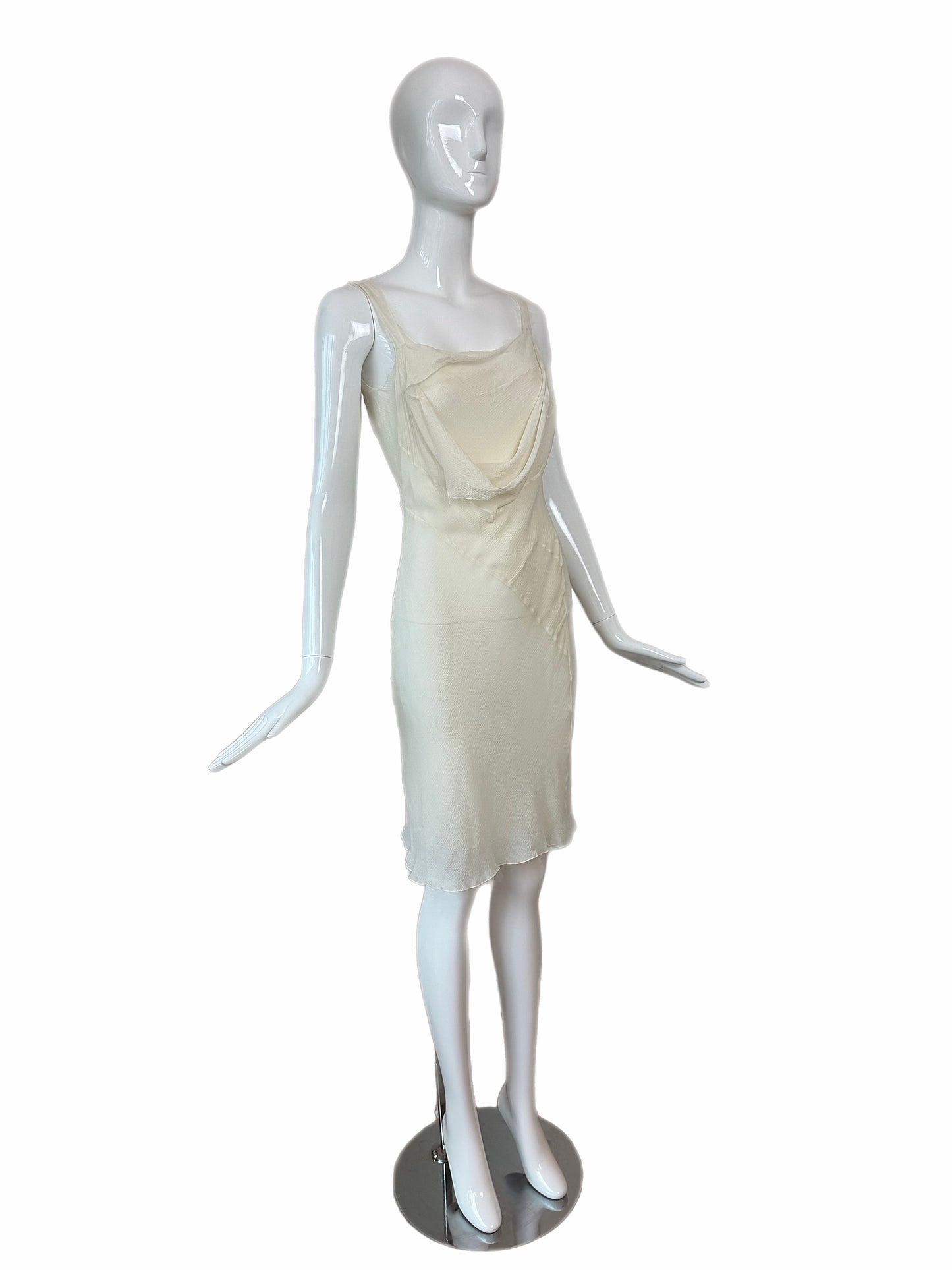 JOHN GALLIANO 2006 Vintage Silk Ivory White Slip Dress