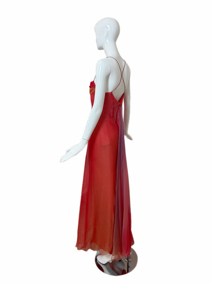 ROBERT DANES 90's Vintage 1:1 Custom Ombre Silk Chiffon Gown