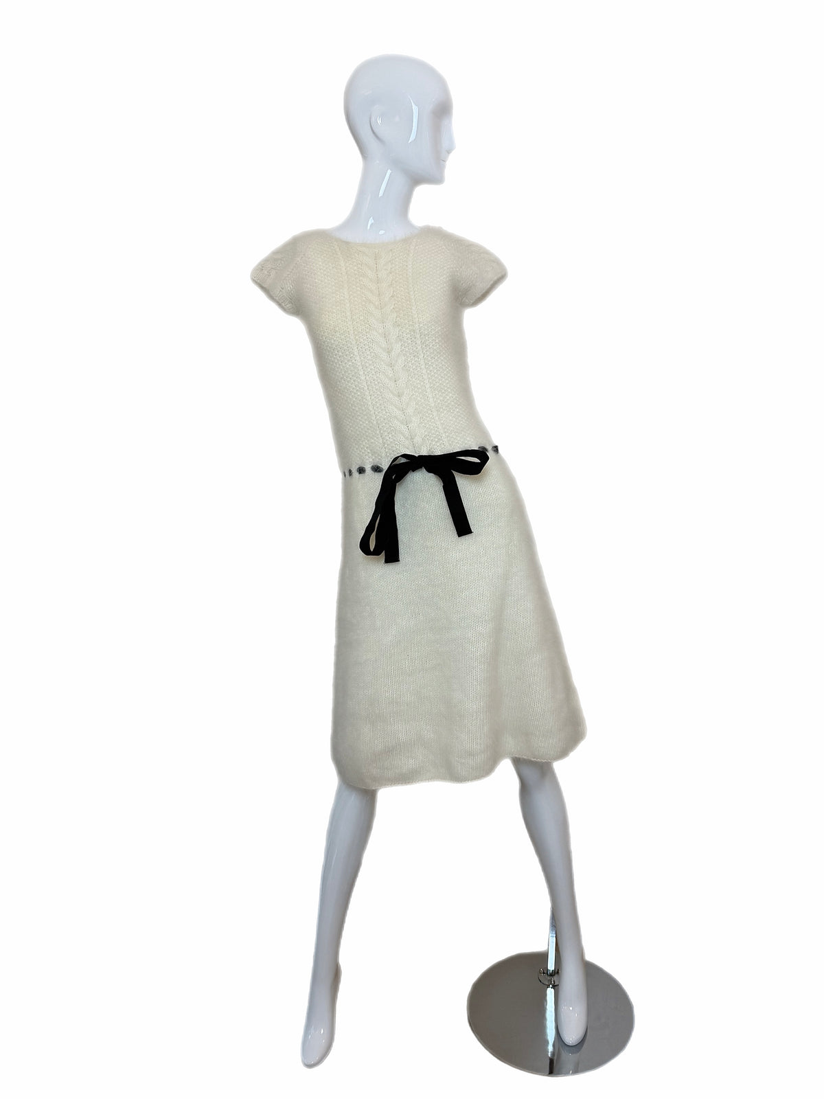 PHILOSOPHY DI ALBERTA FERRETTI Vintage Ivory Fuzzy Sweater Dress