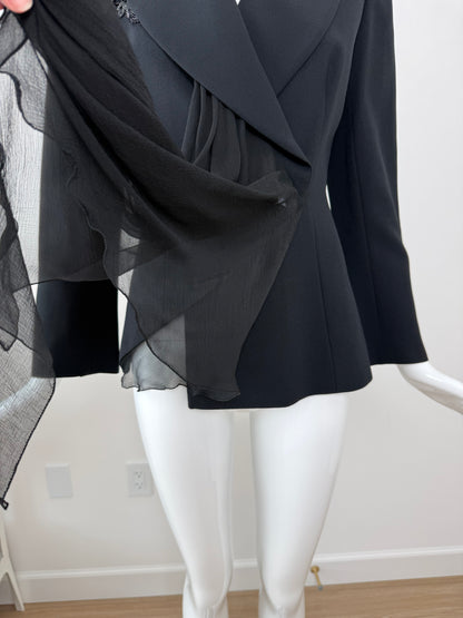 DIOR by GIANFRANCO FERRE 1995 Vintage Embellished Black Power Jacket