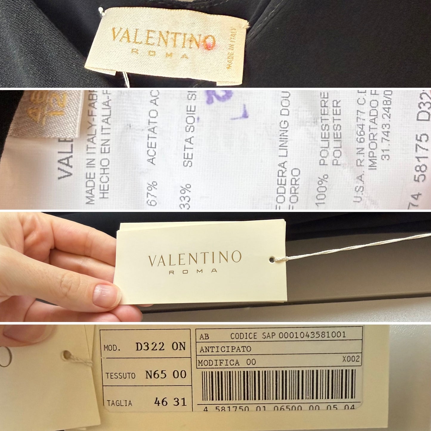 VALENTINO Vintage Black Evening Gown