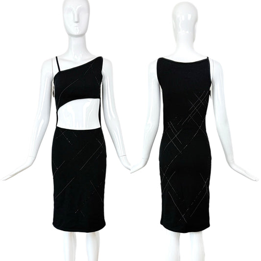 RICHARD TYLER 90's/00 Vintage Beaded Cut Out Dress