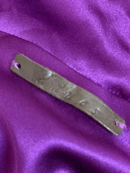 DANES Vintage Purple Iridescent Silk Back Cut-Out Evening Gown