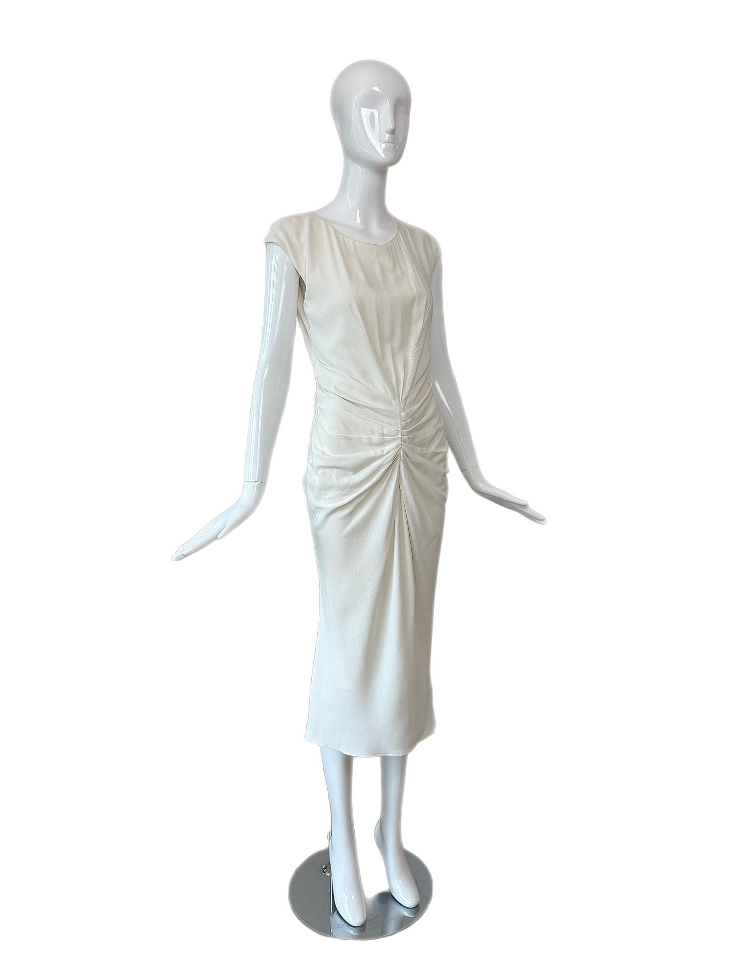 DIOR by JOHN GALLIANO 2008 Vintage Off-White Ruched Grecian Dress